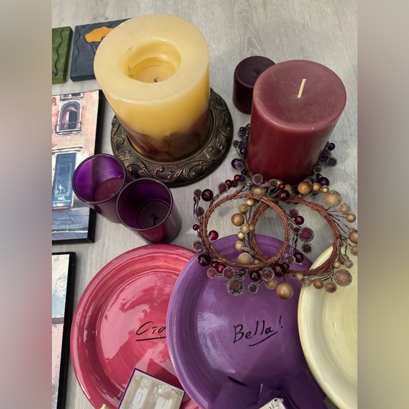 Italian Tuscany Themed Decor - frames, coasters, candles, plates, wine scarves - Picture 2 of 12